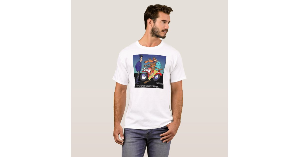 designated driver t shirt dog on horse