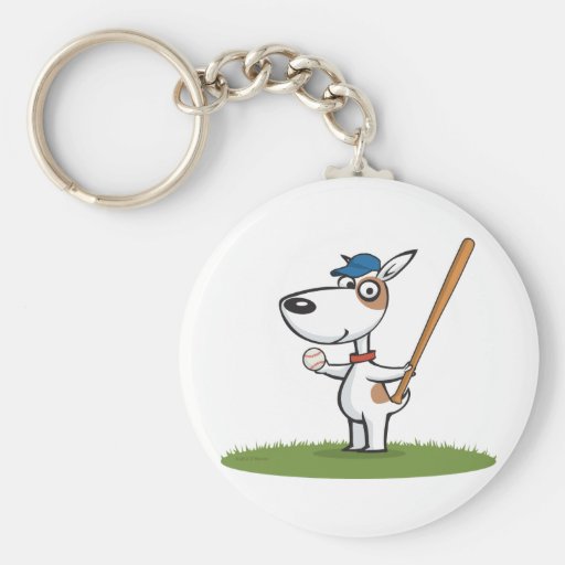 Dog Baseball Keychain