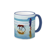 dog beach - "To see a world in a Grain of Sand... mugs