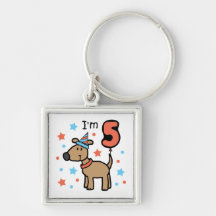 Dog Birthday 5 Keychains