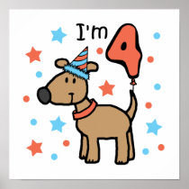 Dog Birthday Four Print