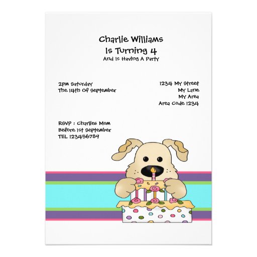 Dog Birthday Party Custom Announcements