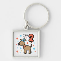 Dog Birthday Two Key Chain