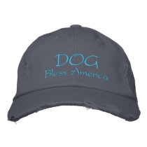 Dog Bless America Destroyed Hat embroidered hats