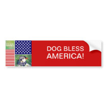 Dog Bless America Patriotic Bumper Sticker