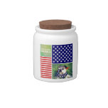 Dog Bless America Patriotic candy jars