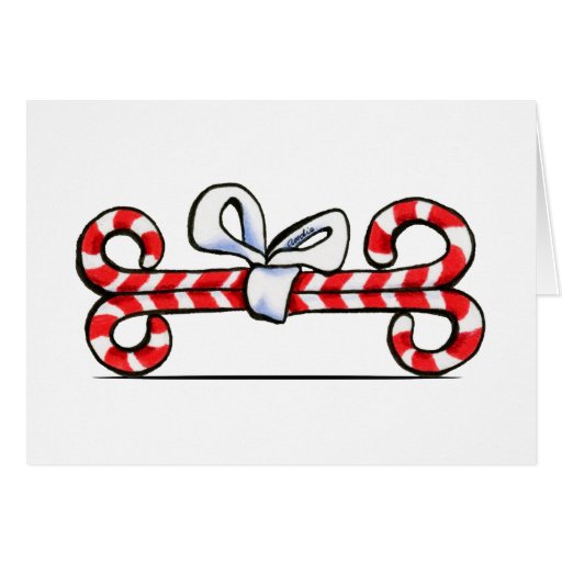 Dog Bone Candy Canes Card Zazzle