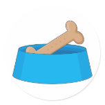 Dog Bone In Bowl Stickers