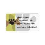 Dog Bone & Paw Print Address Label
