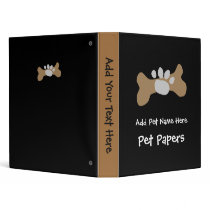 Dog Bone & Paw Print 3 Ring Binders