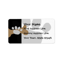 Dog Bone & Paw Print Custom Address Labels