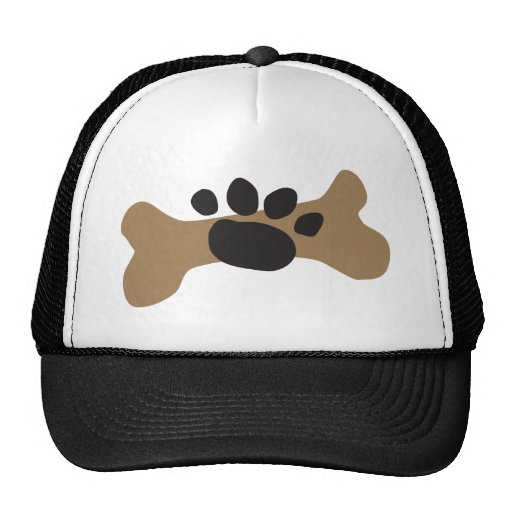 Dog Bone & Paw Print Mesh Hat