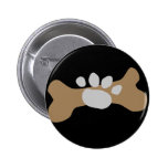 Dog Bone & Paw Print Pinback Button