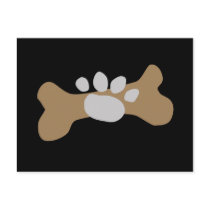 Dog Bone & Paw Print Postcards