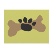 Dog Bone & Paw Print postcards by cdandc Dog Bone & Paw Print postcards