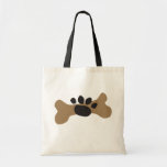 Dog Bone & Paw Print Tote Bag