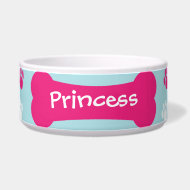Dog Bone & Paw Prints Personalized Pet Dog Bowl petbowl