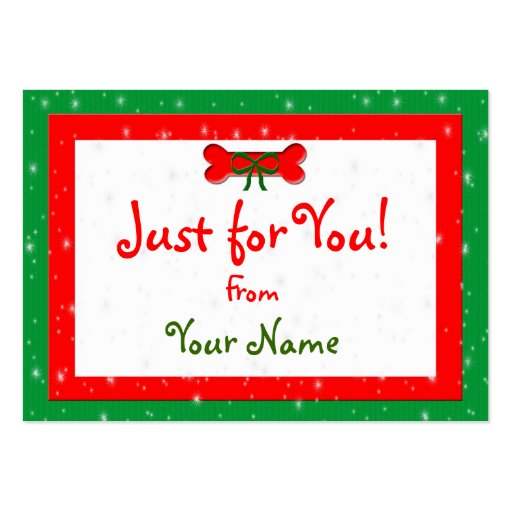 Dog Bone Personalized Christmas Gift Tags Business Cards