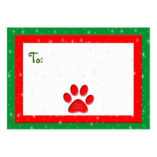 Dog Bone Personalized Christmas Gift Tags Business Cards (back side)