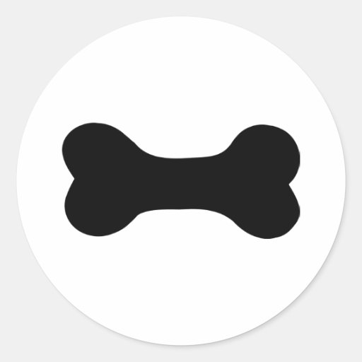 dog bone round sticker