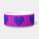 Dog Bowl Pink Purple Heart Glitter