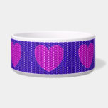 Dog Bowl Purple Pink Heart Glitter