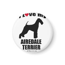 "DOG BREED" - AIREDALE TERRIER - "I LOVE MY AIREDA MAGNETS