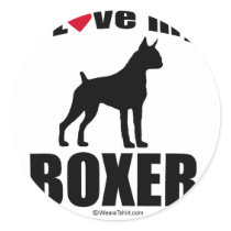 "DOG BREED" - BOXER - "I LOVE MY BOXER" stickers by humortees "DOG BREED" - BOXER - "I LOVE MY BOXER" stickers
