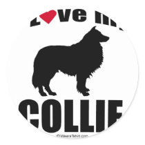"DOG BREED" - COLLIE - "I LOVE MY COLLIE" stickers by humortees "DOG BREED" - COLLIE - "I LOVE MY COLLIE" stickers