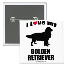 "DOG BREED" - GOLDEN RETRIEVER - "I LOVE MY GOLDEN BUTTONS