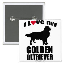 "DOG BREED" - GOLDEN RETRIEVER - "I LOVE MY GOLDEN PIN