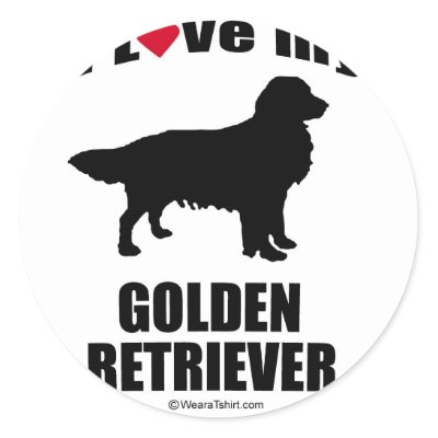 golden retriever dog breed. amp;quot;DOG BREEDamp;quot; - GOLDEN RETRIEVER - amp;quot;I LOVE MY GOLDEN STICKER