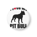 "DOG BREED" - PIT BULL - "I LOVE MY PIT BULL" magnets