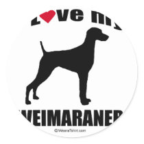 "DOG BREED" - WEIMARANER - "I LOVE MY WEIMARANER" stickers by humortees "DOG BREED" - WEIMARANER - "I LOVE MY WEIMARANER" stickers