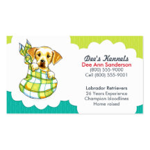 Dog Breeder Lab Puppy Teal Lime Business Card Template