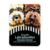 Dog Breeder Labradoodle Business Black Stripes Rectangular Magnet