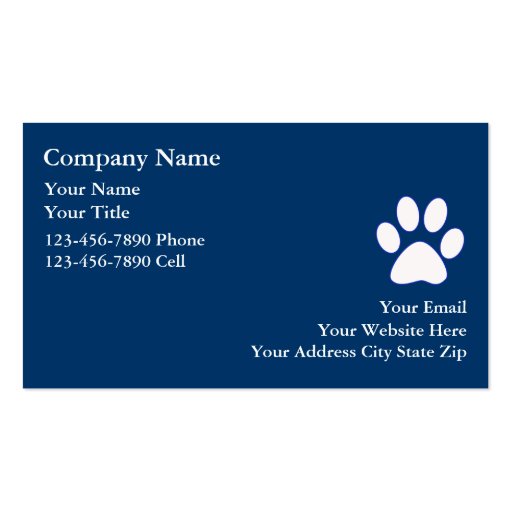 Dog Business Cards (back side)