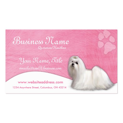 Dog Business Cards :: Maltese (front side)
