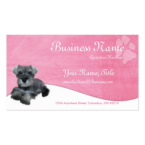 Dog Business Cards :: Miniature Schnauzer (front side)