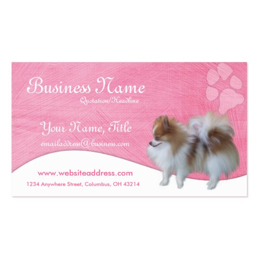 Dog Business Cards :: Pomeranian (front side)