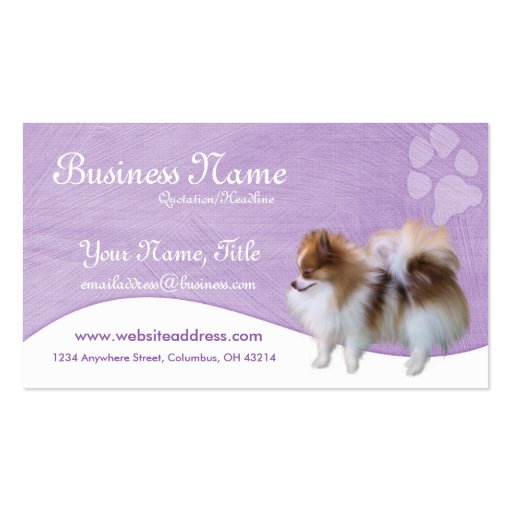 Dog Business Cards :: Pomeranian D2b (front side)