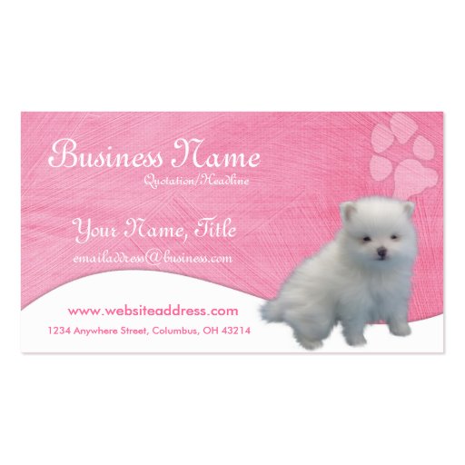 Dog Business Cards :: Pomeranian Puppy (front side)
