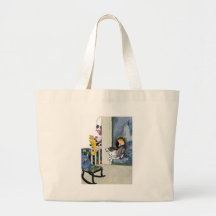 Dog Busts Screen Door to Get Cat Tote Bag