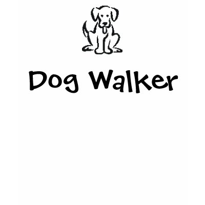 Cartoon Logo Dog Walker T-shirt