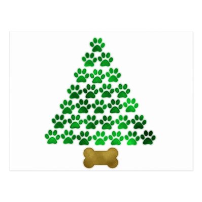Dog / Cat Christmas Tree Post Cards