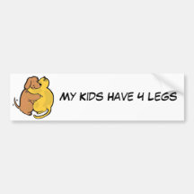 Dog & Cat Hug Bumper Sticker My Kids Have 4 Legs