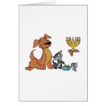 Dog cat mouse greeting cards