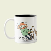 Dog chasing a squirrel mugs
