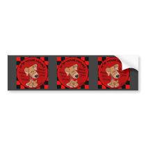 Dog Checker Board Bumper Sticker