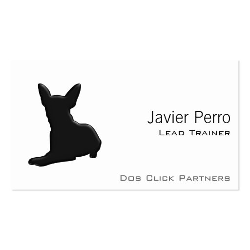 Dog Chihuahua Silhouette Business Card Templates (front side)